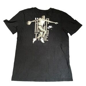 Air Jordan Shirt Mens Medium Black Short Sleeve Graphic Print Double Sided‎ EUC